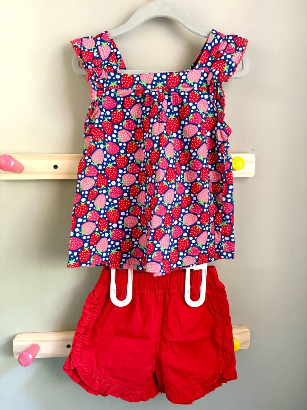 Picapino Strawberry Print Tunic and Shorts Set